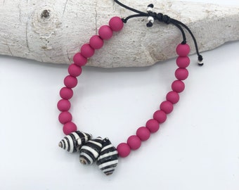 Armband Perlen pink Muscheln shell