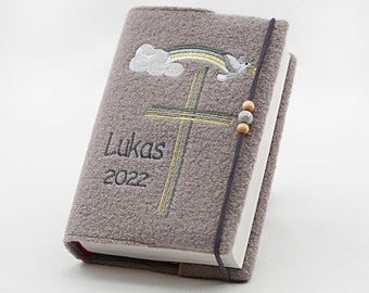 Embroidered hymn book cover, new hymn book cover made of wool felt