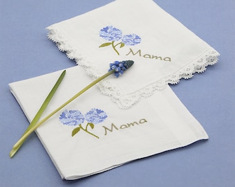1 fabric handkerchief embroidered with flowers