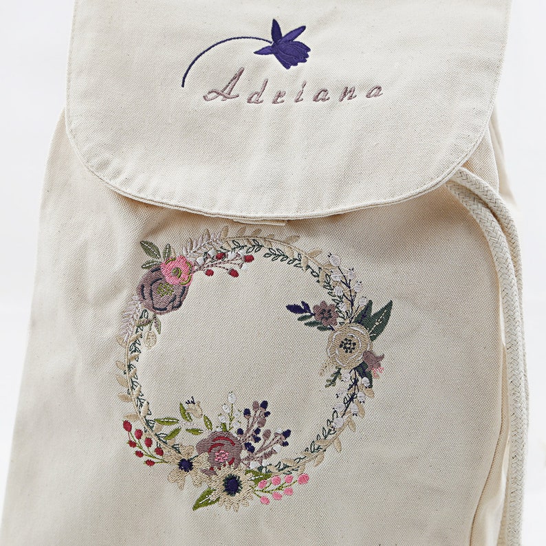 Embroidered organic backpack image 7