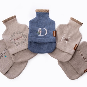 Sänger-Wärmflasche Groß mit Bio-Fleece Hülle personalisiert