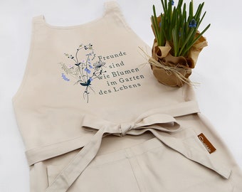 Apron with embroidery in different colors