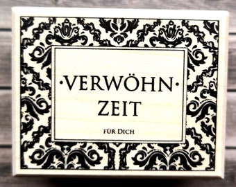 Verwöhnzeit für Dich Marken Holzstempel von Butterer unbenutzt Seife Wellness Auszeit Verwöhnen Verpackung Box Tüte Wellnessgeschenk Seife