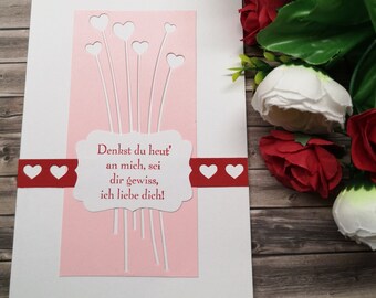 Card for Valentine's Day Greeting Card Congratulations Card Boyfriend Girlfriend Husband Wife Sweetheart Love Love Love Card Folding card with envelope