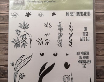 Stampin up stamp set Wonderful Wishes 19! Stamp German texts Easter Tulip Tulips Birthday Men's Day Mother's Day Declaration of Love Love