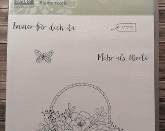 Stampin up Stempelset Blumen Korb 5 Stempel deutsche Texte Geburtstag Herrentag Muttertag Rosen Tag Korb Rose Bouquet Hochzeit Schmetterling