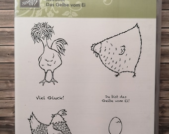 Stampin up Stempelset Das gelbe vom Ei 7 Stempel deutsche Texte Ostern Huhn Hühner Geflügel Bauernhof Geburtstag Herrentag Muttertag Chicken