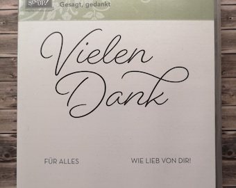 Stampin up Stempelset Gesagt gedankt Stempel deutsche Texte Danksagung Danke XXL für Geschenk Hochzeit Geburtstag Kommunion Konfirmation Abi