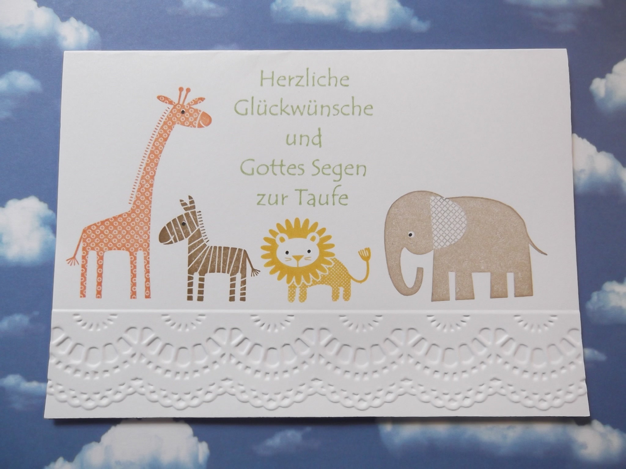 Neutrale Taufkarte / Karte zur Taufe Arche Noah Grußkarte | Etsy