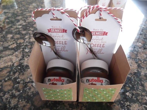 2 mini coffret cadeau Nutella vraie cuillère cadeau anniversaire