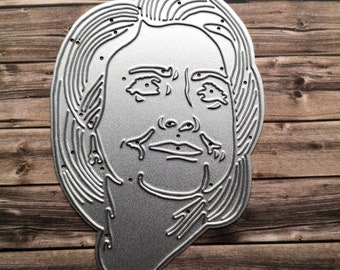 Hillary Clinton Stanzschablone Embossing Folder stanzen Politiker Politikerin Frau Gesicht USA Wahlkampf Politik Republikaner Schneidewerkze