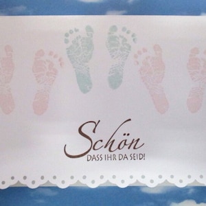 Kaart voor de geboorte van een drieling / drieling kaart drieling 3 baby's drie meisjes jongens jongen gefeliciteerd kaart meisjes jongens jongen meisje geboorte