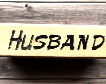 Husband USA Holzstempel Textstempel Vatertag Hochzeit Hochzeitstag Geburtstag Valentinstag Mann Ehemann Vater Verlobung Gatte Jubiläum Herr