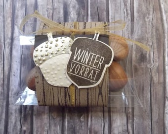 Winter provisions - sweetly packaged hazelnuts, Christmas, Christmas gift, Secret Santa, Secret Santa gift, souvenir, colleague gift, St. Nicholas Day