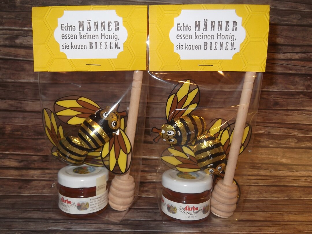 2x Honig + Schokobienen mit lustigem Männer Spruch Weihnachten Mann