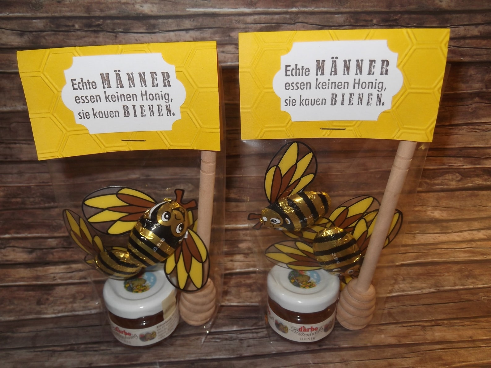 2x Honig Schokobienen mit lustigem Männer Spruch Weihnachten Mann