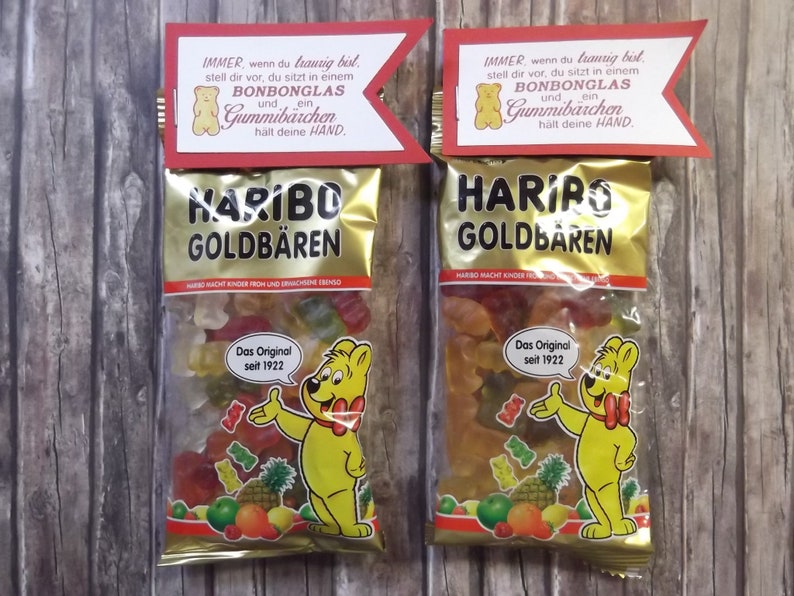 2x Haribo Gummibärchen mit süßem Spruch Geschenk Etsy