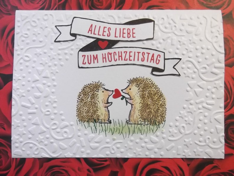 Hochzeitskarte Karte zum Hochzeitstag Glückwunschkarte Silberhochzeit Goldene Silberne Hochzeit Grußkarte Ehepaar Ehemann Ehefrau Klappkarte Bild 1