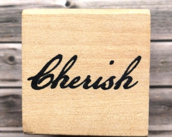 Cherish USA wooden stamp English text stamp wooden stamp appreciate cherish care fondle Valentine's Day baby birth wedding anniversary