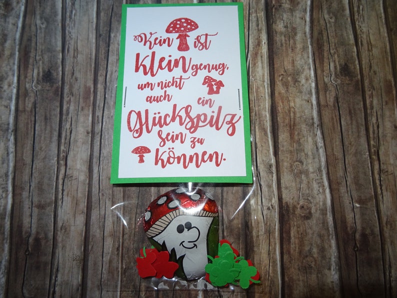 Glückspilz aus Schokolade mit Spruch Weihnachten Geburtstag Etsy.de