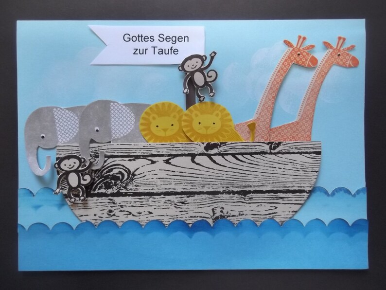 Friendly Fox Taufkarte Arche Noah – Quadratisch, 14,8 X 14,8 Cm, Mit Umschlag, Aus Recyclingkarton