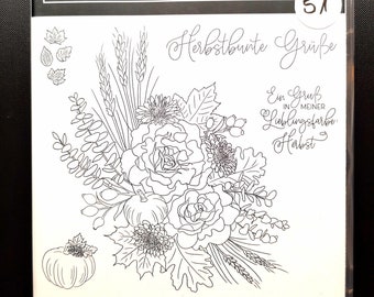 Stampin up stamp set autumn colorful greetings 7 stamps stamps German texts sayings pumpkin autumn bouquet leaves birthday mourning farewell