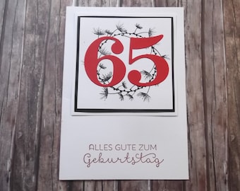 Tarjeta de cumpleaños para 65 cumpleaños / tarjeta