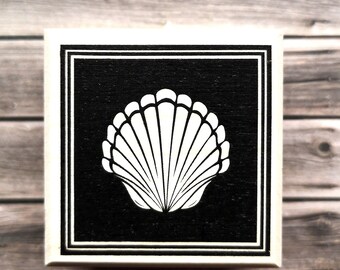 Scallop Shell Brands Wooden Stamp from Butterer Unused Soap Wellness Time Out Pampering Packaging Box Bag Wellness Gift Soap