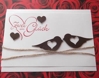Wedding card, wedding card, congratulations card, greeting card, folding card, marriage, married couple, marriage ceremony, love, congratulations, registry office, church