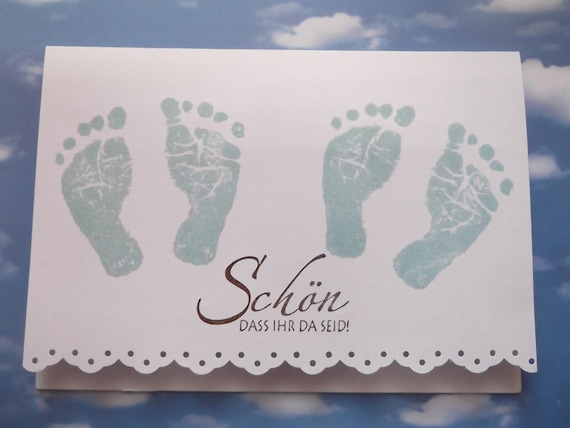 Karte zur Geburt von Zwillingen / Zwillinge Jungen Babykarte Etsy