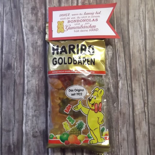 Haribo Gummibärchen mit süßem Spruch