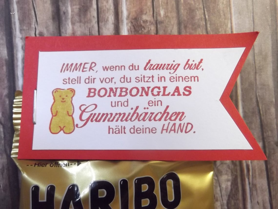 2x Haribo Gummibärchen mit süßem Spruch Geschenk Etsy