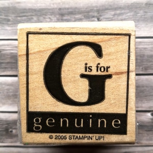 G sta per timbro in legno autentico Stampin up timbro timbro in legno con testo reale