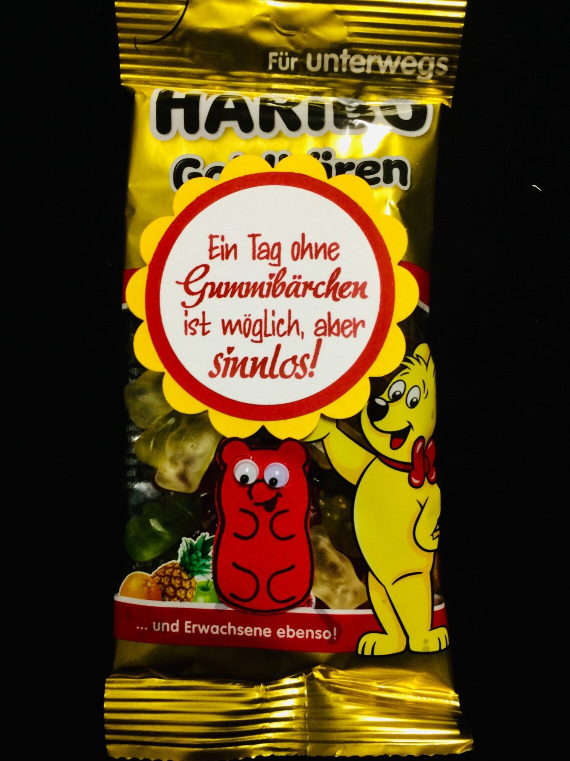 Gummibärchen Tüte mit süßen Spruch & Wackelaugen Bärchen Etsy