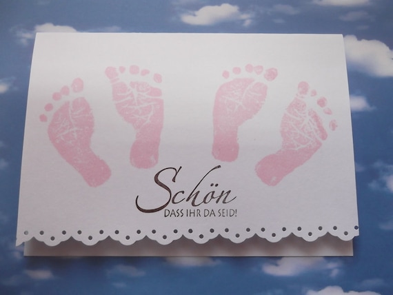 Karte zur Geburt von Zwillingen Mädchen Zwillinge Twins Girl Etsy