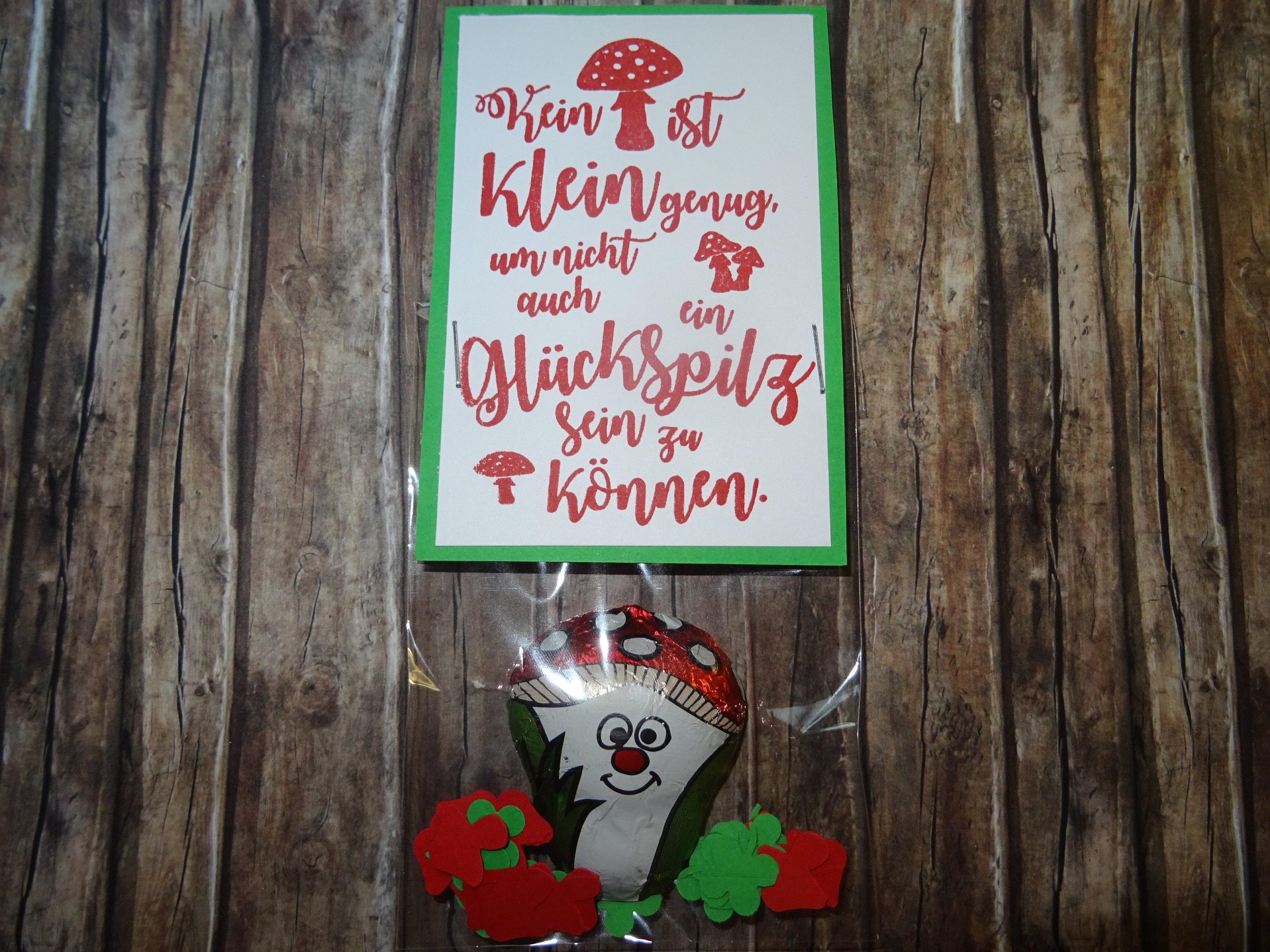Glückspilz aus Schokolade mit Spruch Weihnachten Geburtstag Etsy.de