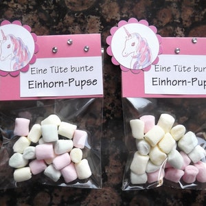 2x Einhornpupse pastellfarbene Mini-Marshmellows Einhorn Unicorn Geschenk Gastgeschenk Kindergeburtstag Geburtstag Weihnachten Einschulung Bild 1