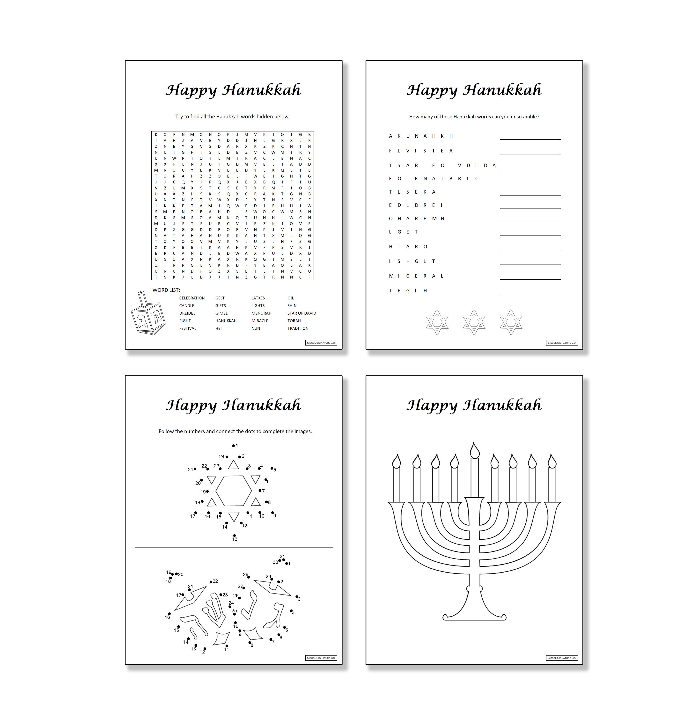 Hanukkah Kid's Activity Set Digital Instant Download | Etsy