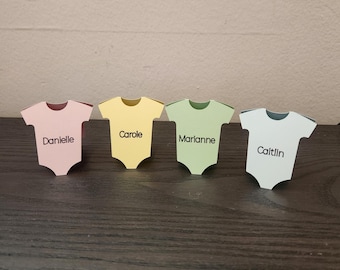 Personalized Onesie Baby Shower Place Cards/Food Tent Cards