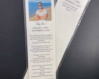 Memorial Bookmark Card Funeral Card Bookmark Set of 5, 10, 20, 30 or 50