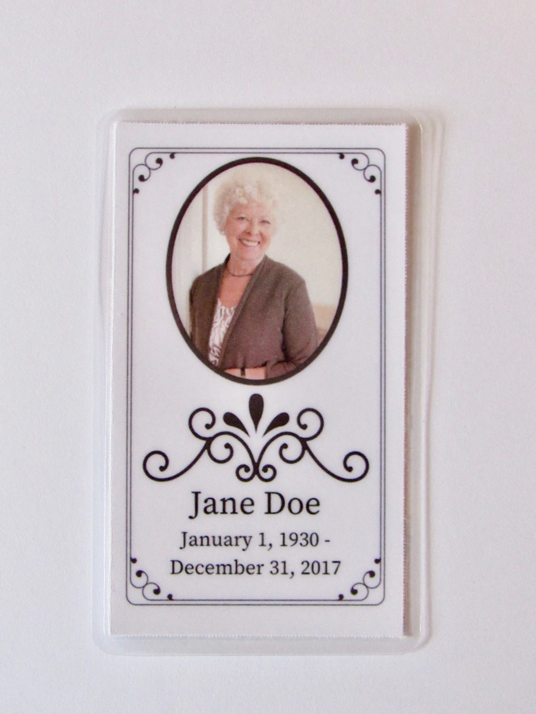 Wallet Memorial Card Funeral Card Wallet Size Pocket Size Set of 10, 50