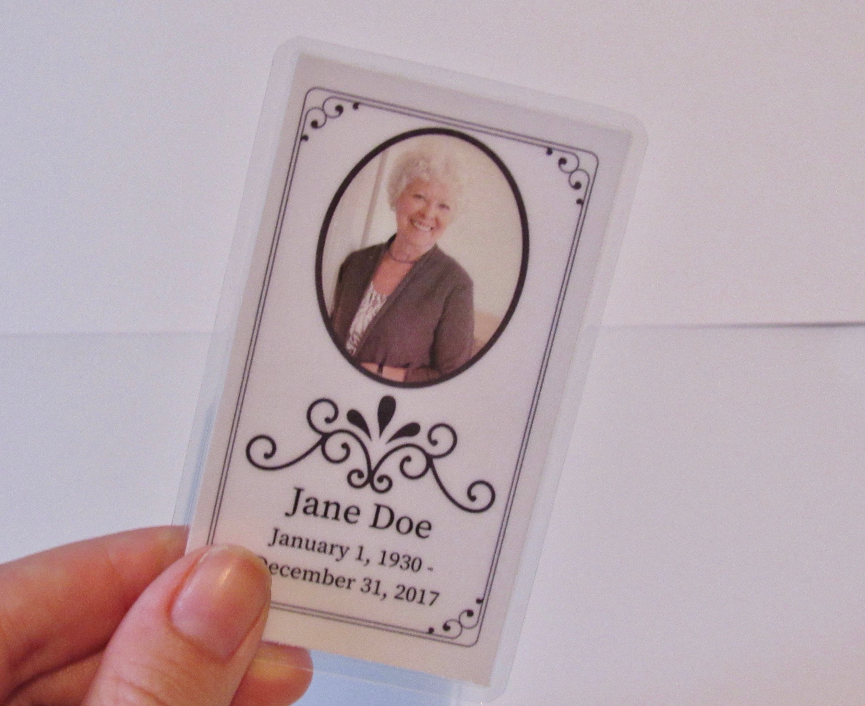 Wallet Memorial Card Funeral Card Wallet Size Pocket Size Set of 10, 50