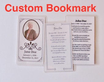 Custom Request Memorial Bookmark Card Funeral Card Bookmark Set of 5, 10, 20, 30 or 50