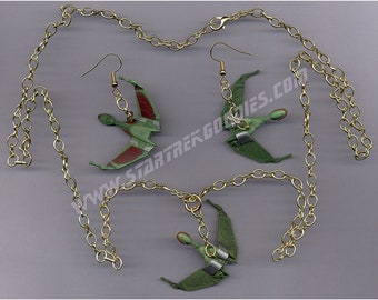 JEWELRY Star Trek: The Next Generation - Klingon Bird of Prey (BOP) Necklace & Earrings Set!