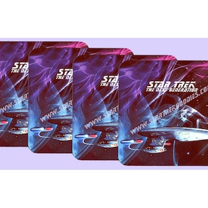 Photo COASTERS Set of FOUR Star Trek: The Next Generation U.S.S. Enterprise NCC-1701-D!