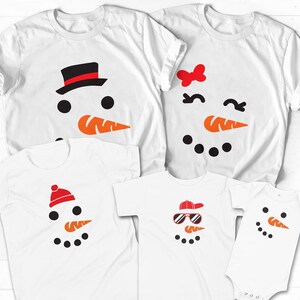 Christmas Snowman Shirt, Snowman Face Tshirt, Christmas Couple, Snowman Family Pajama Shirt, Holiday Family Shirt, Hanukkah Shirt, Matching