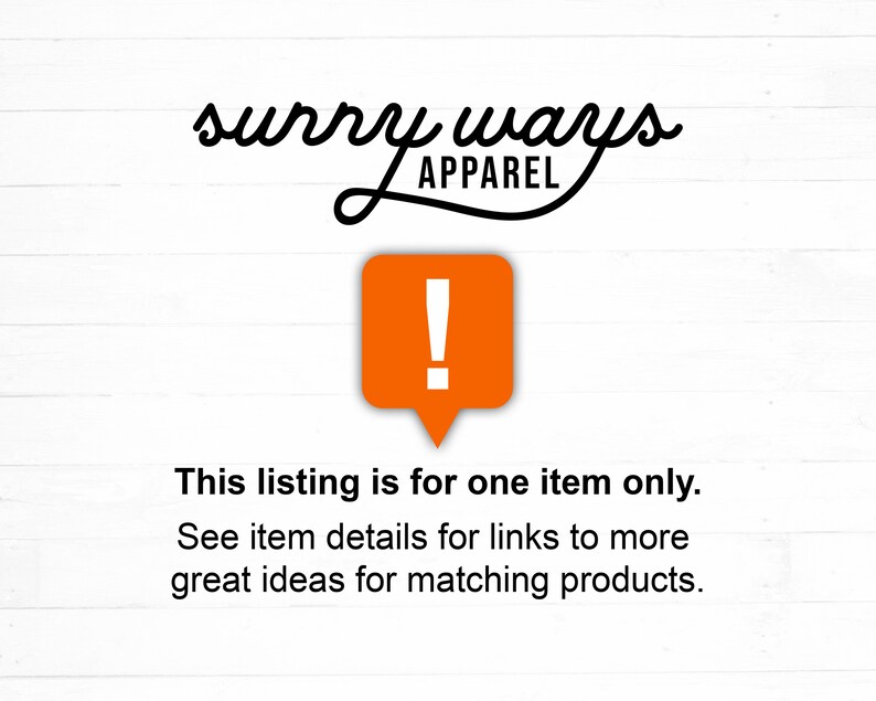 K&ouml;nnte beinhalten: Ein wei&szlig;er Hintergrund mit einem schwarzen Ausrufezeichen in einer roten Sprechblase. Der Text "This listing is for one item only. See item details for links to more great ideas for matching products." befindet sich unterhalb der Sprechblase.