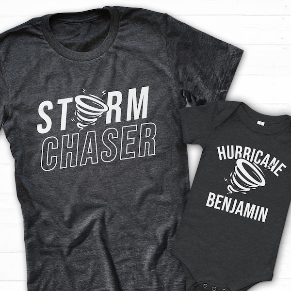 Storm Chaser Tshirt, Personalized Matching Shirt, Hurricane Shirt, Mom Dad Baby Shirts, Little Tornado Shirt, Dad Daughter, Mom Son Tee