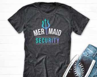 Mermaid Security Shirt, Mermaid Family Shirt, Mermaid Dad Tshirt, Merdad Shirt, Mermaid Party Shirt, Mermaid Birthday Family Shirt, Matching
