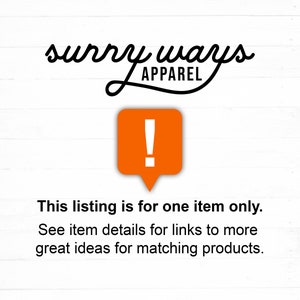 May include: A white background with a black exclamation point in a red speech bubble. The text "This listing is for one item only. See item details for links to more great ideas for matching products." is below the speech bubble.